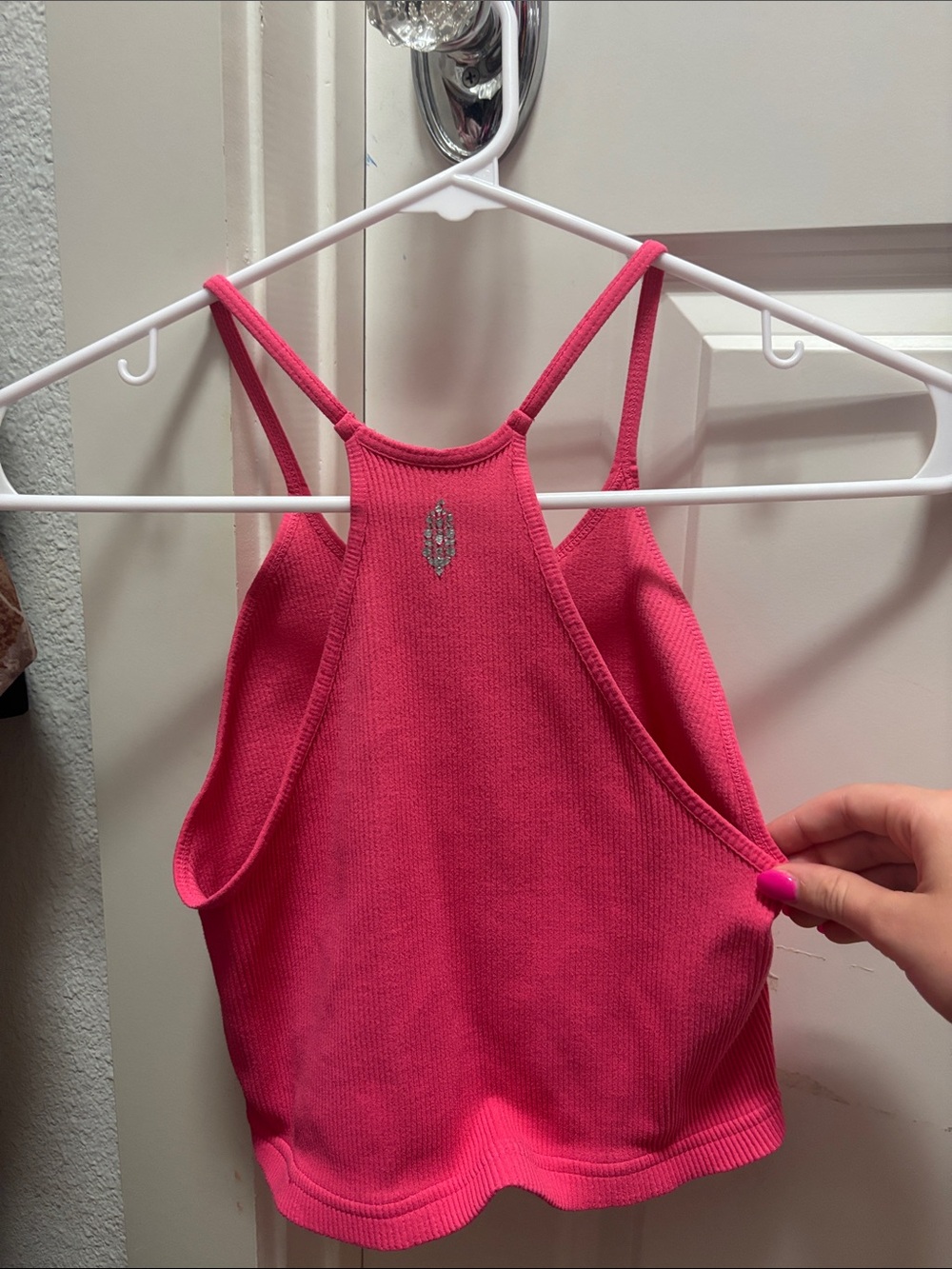Free People Hot Pink Ribbed Racerback Cami - Picture 3 of 4